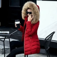Womenенски мода солиден обичен подебел зимски тенок палто на палто xxxl