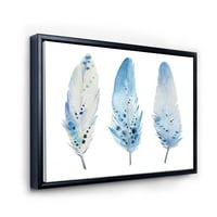 DesignArt 'Апстрактни сини бохо пердуви ii' езерото куќа врамена платно wallидна уметност печатење