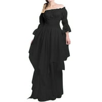 Гроздобер Фустан Со Врвка Ренесансен Фустан За Жени Готски Фустани Фустани Црни 3Х-Големи