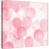 Слики, воздушни балони во розова А, 20х20, украсна wallидна уметност на платно