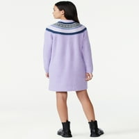 Бесплатно собрание Девојки Фер Остров, џемпер фустан, големини 4-18