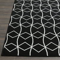 LOMAKNOTI TERRACE TROPIC TAMARIEZ 9 '12' геометриски затворен простор на отворено килим црно бело
