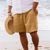 Аурорални шорцеви за дозвола за мажи мажи обичен цврст џеб еластичен половината директно половина шорцеви панталони спортски панталони