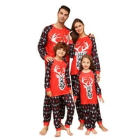 Семејство Божиќ Пјс Појавување Сетови, Божиќ Мода Долги Ракави Мажи Печатени Врвот+Панталони Семејство Појавување Пижами Постави