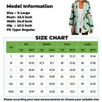 Плус Големина Кардиган Стабилна Облека Женска Модерна Секојдневна Чипка За Печатење На Ноќта На Вештерките Кардиган Јакна Со Долги Ракави Зелена XL