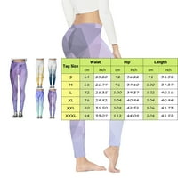 Женски панталони обични тесни високи половини спортски јога шарени геометриски хеланки за печатење