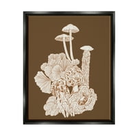 Слупел индустрии печурки шумски флора растенија аранжман сложена детална детална графичка уметност авион црна лебдечка врамена