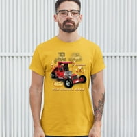 Tee Hunt Ford Model T Old School Ride T-Shirt гроздобер топла шипка лиценциран машки мета, жолта, xx-голема