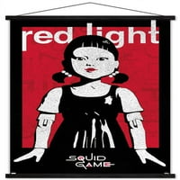 Нетфли Лигњи Игра - Црвено Светло Ѕид Постер Со Дрвена Магнетна Рамка, 22.375 34