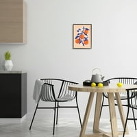 Службени портокалово дрво цитрус цвета храна и пијалоци сликање црна врамена уметничка печатена wallидна уметност