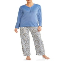 Мејфаир женски и женски плус минки руно со 2 парчиња пижами сет