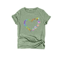 Шумски маици За Жени Обични Врвови Печатење Со Кратки Ракави Лабава Блуза Маица Врвот