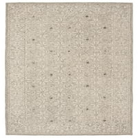 Микро-јамка Грејс Флорална геометриска област килим, сребрена слонова коска, 5 '5' квадратни
