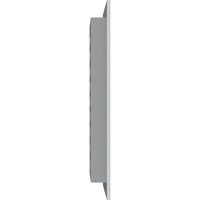 Ekena Millwork 18 W 20 H правоаголник Гејбл Фунд Функционален, PVC Gable отвор со 1 4 рамка за рамна трим