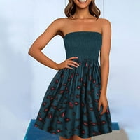 CACOMMARK PI PLUS Фустани со големина на врвови на дозвола за женски боемски безжичен еластичен опсег фустан без ракави фустан